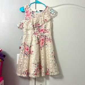 Zunie dress size 14 kids pink and white